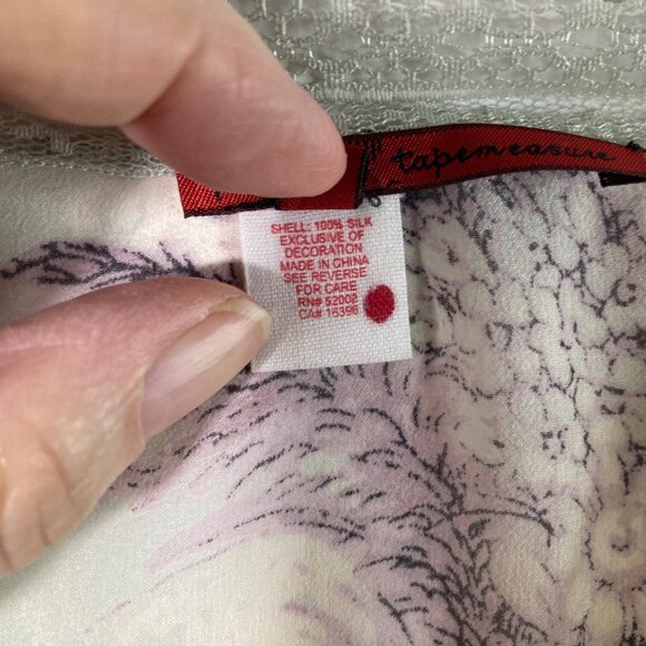 Womens Tapemeasure V Neck Silk Lace Floral Blouse Sheer Gray Green Purple 8 NWT - Picture 7 of 9